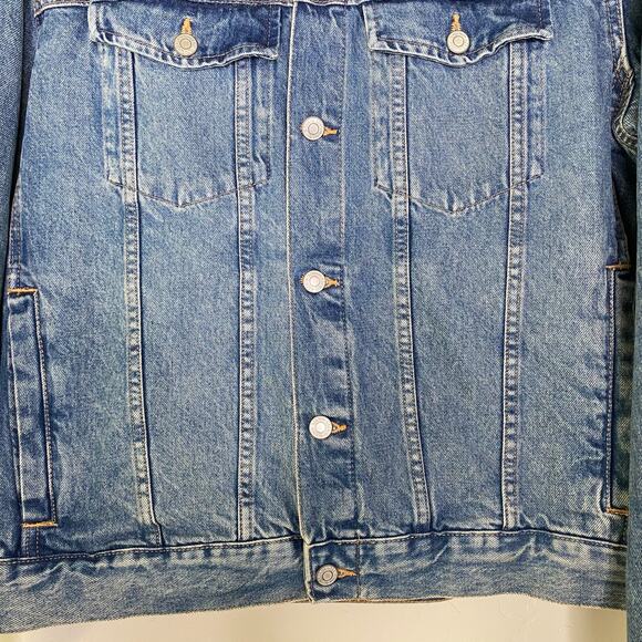 H&M Men's Medium Wash 100% Cotton Denim Jacket Size Large - Picture 3 of 9
